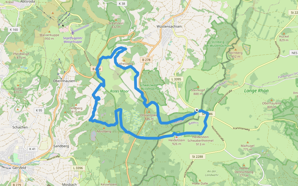 Extratour Rotes Moor walking route map in Ehrenberg