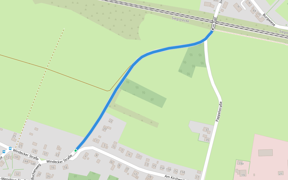 Natursteig Sieg Zuweg Dattenfeld Bahnhof walking route map in Windeck