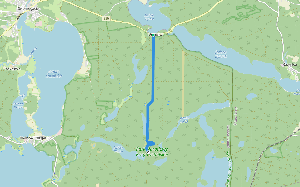 Szlak Łącznikowy Czarny walking route map in Drzewicz