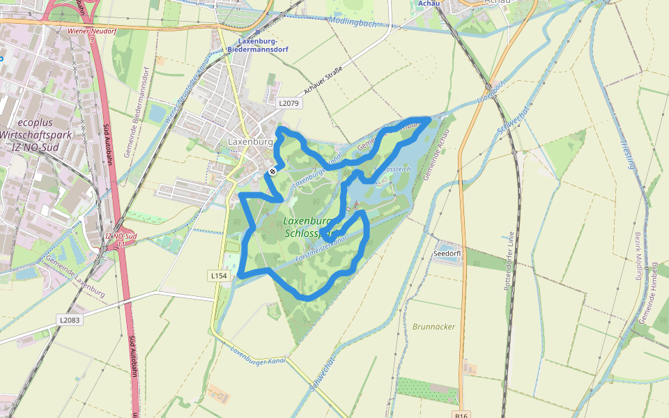 Sisi Runde walking route map in Laxenburg