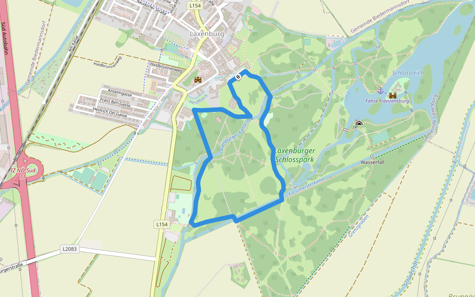 Rudolf Runde walking route map in Laxenburg