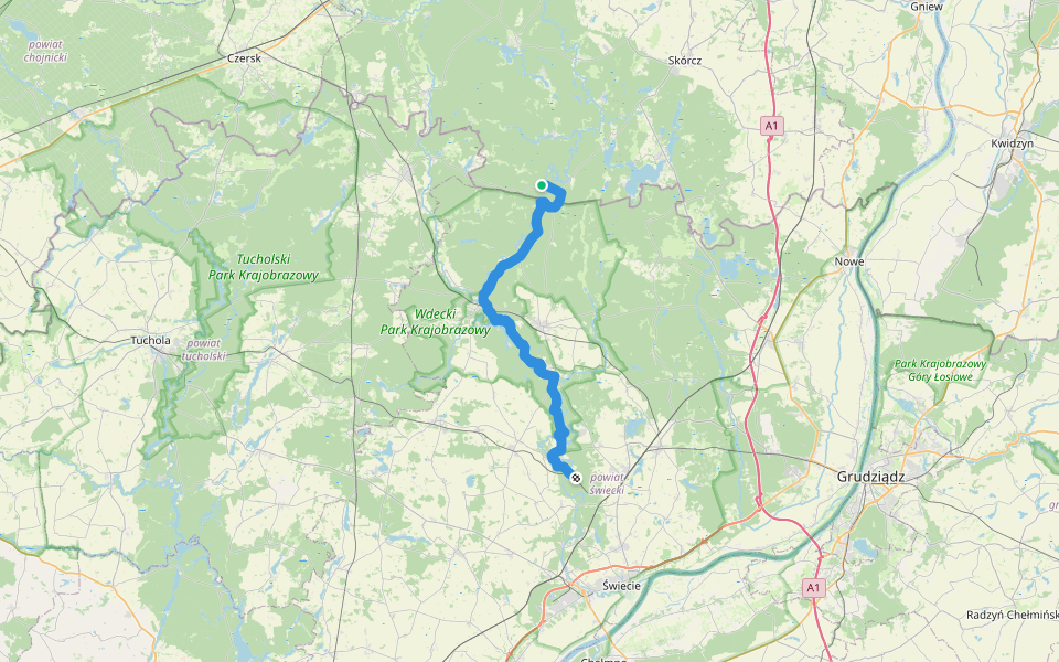 Leosia - Błędno walking route map in Błędno