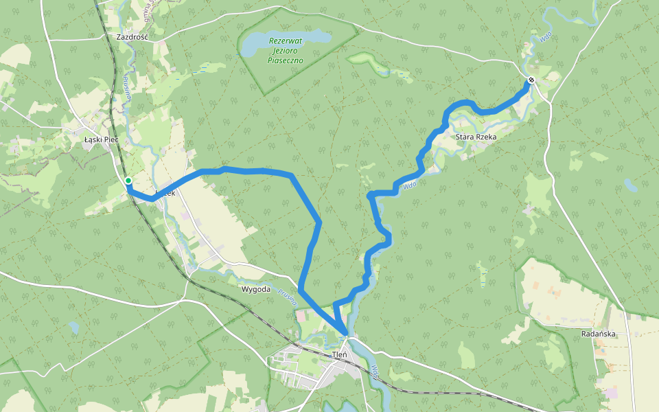 Szlak Harcerzy Światowida walking route map in Łążek