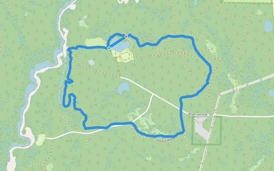 Wright Lake Main Trail walking route map in Bristol