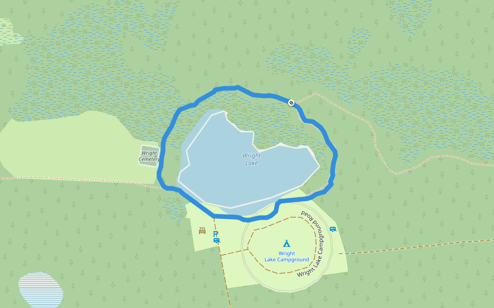 Lake Loop Trail walking route map in Sumatra