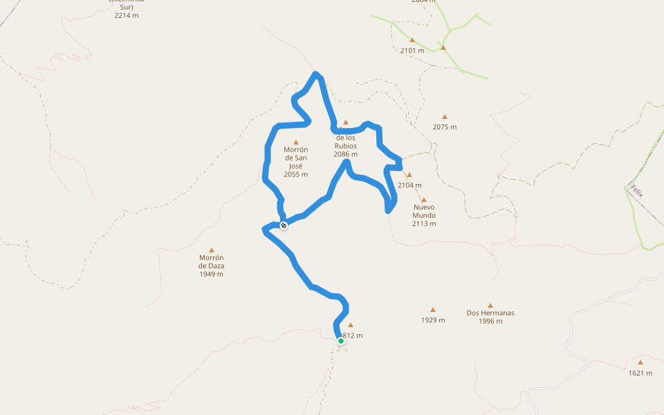 PR-A 144 Los Dosmiles Meridionales de Sierra de Gádor walking route map in Dalías
