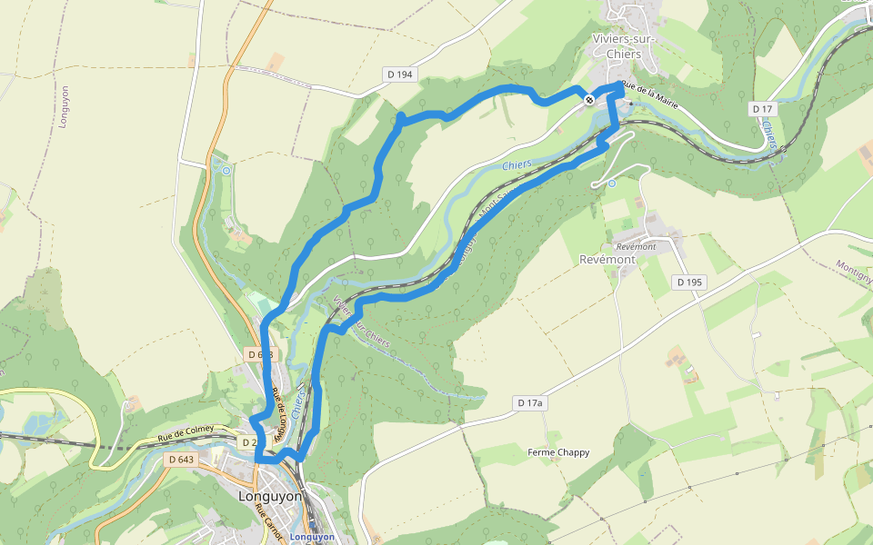 Circuilaire du Limaçon walking route map in Viviers-sur-Chiers