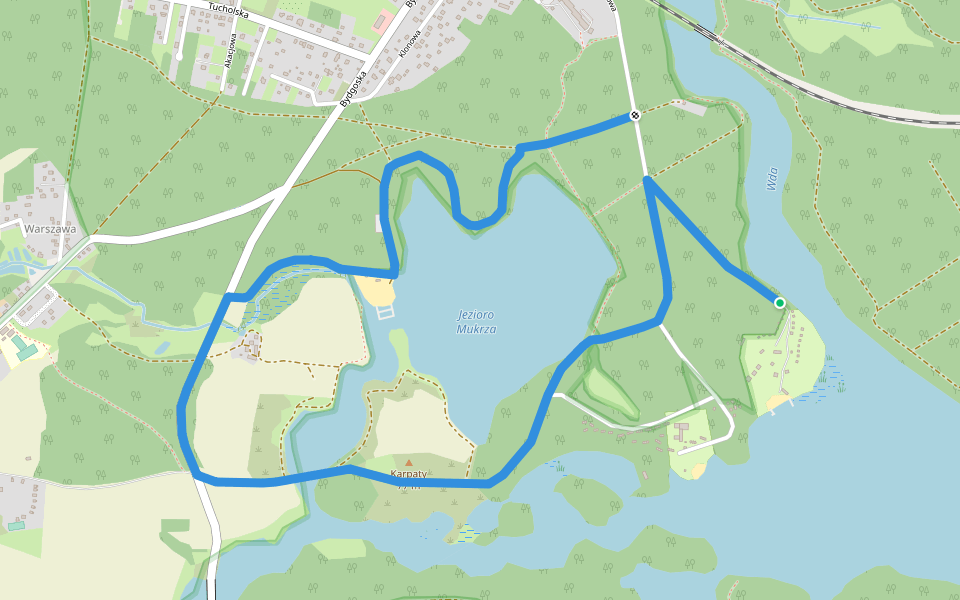 Szlak Piętaszków walking route map in Tleń