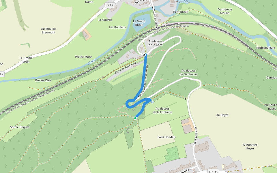 Liaison Circuits walking route map in Viviers-sur-Chiers