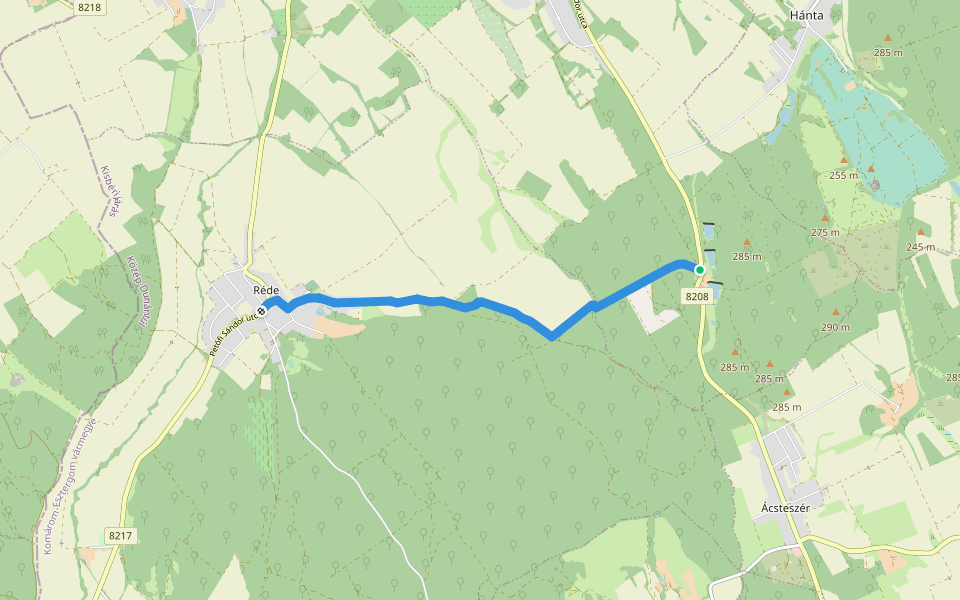 P+ (Réde) walking route map in Bakonyszombathely