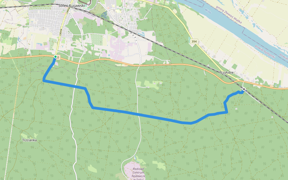 Solec Kujawski - Przyłubie walking route map in Solec Kujawski