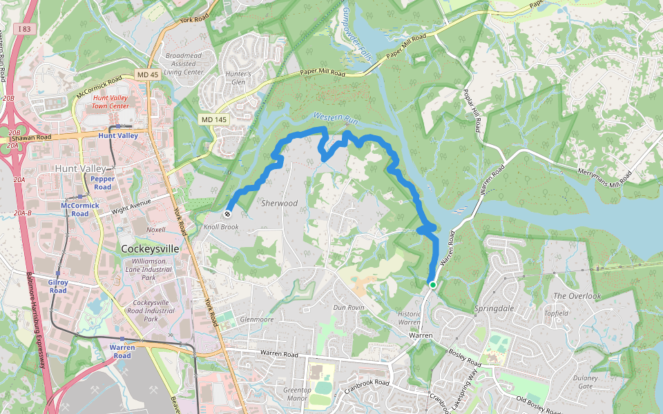 Sherwood Trail in Maryland | Walking Map