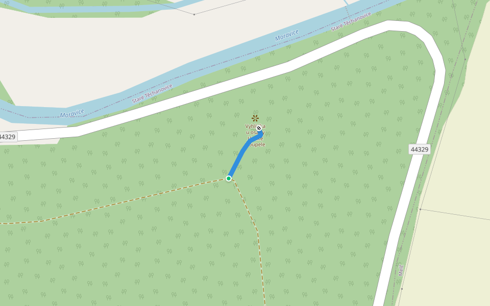 Vyhlídka u osady Jánské Koupele walking route map in Moravice