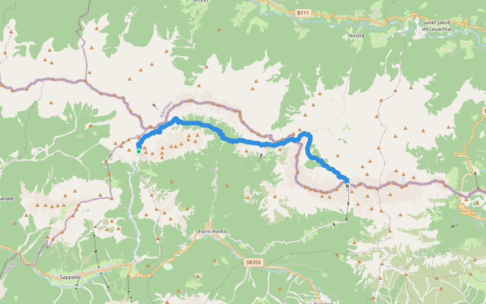 Sentiero Italia - Tappa A01 walking route map in Sappada