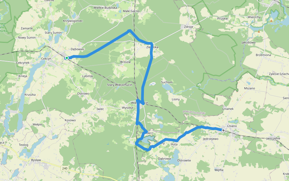 Szlak im. K. Sulisławskiego walking route map in Cekcyn