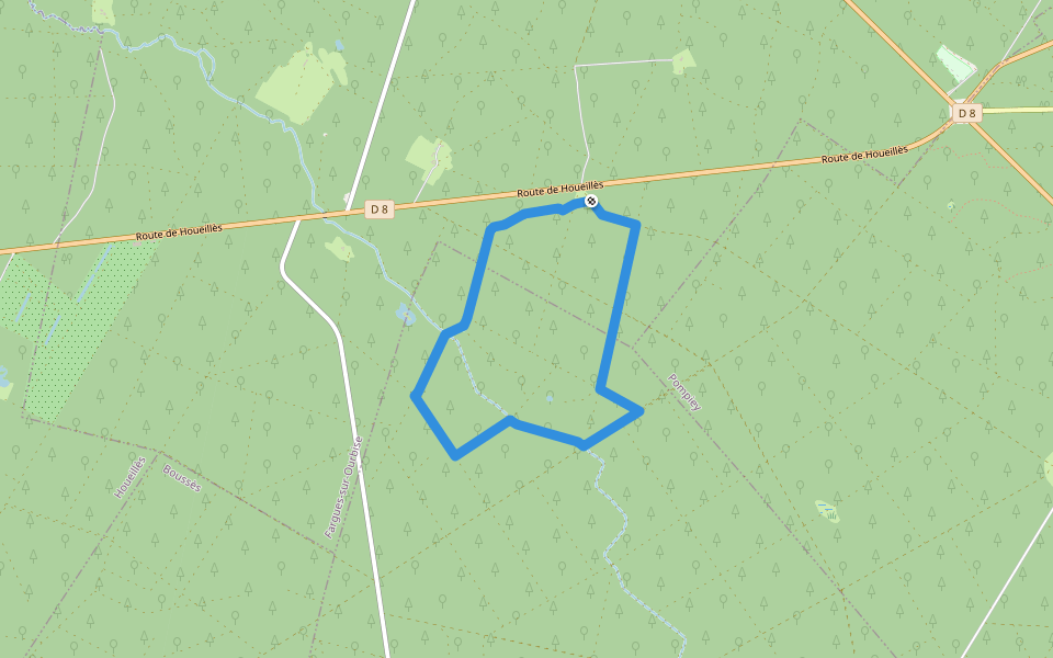 Fargues-sur-Ourbise - La forêt domaniale de Campet - 5.5 km walking route map in Fargues-sur-Ourbise