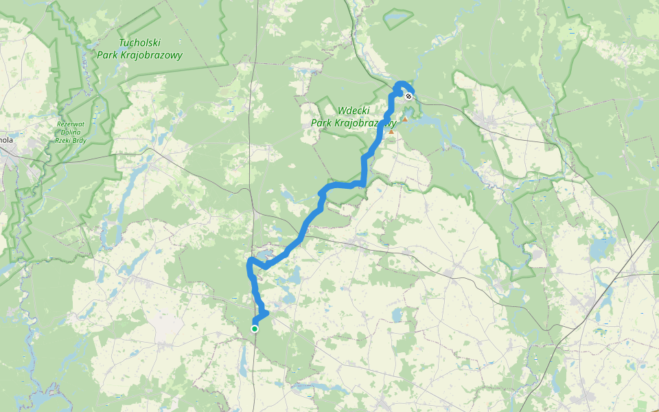 Szlak Cisów Staropolskich walking route map in Błądzim