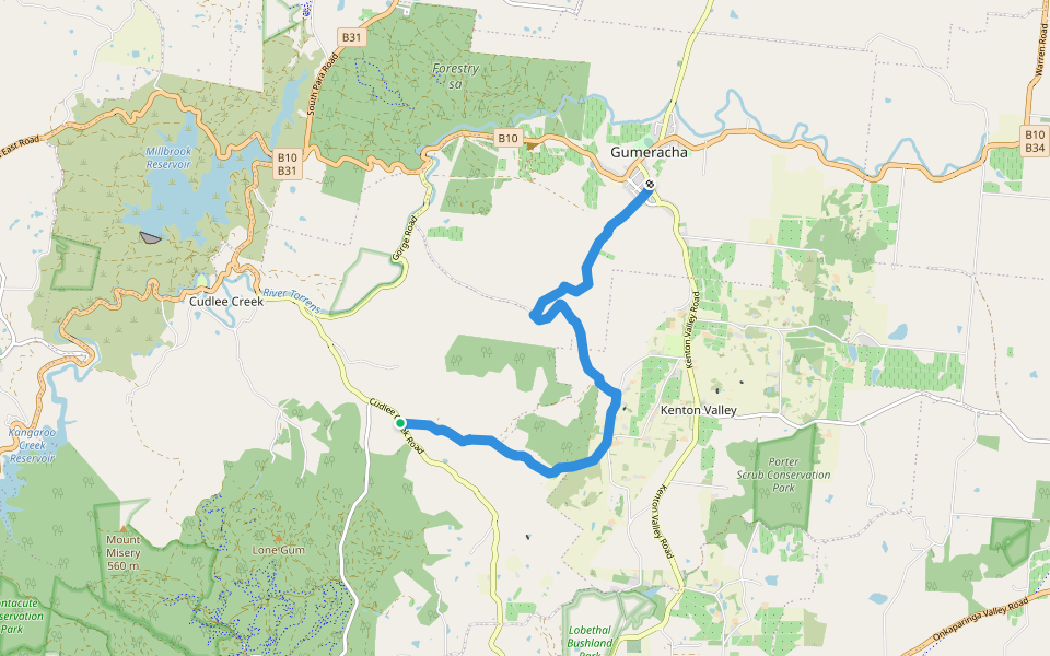Kenton Valley Ambience Walk walking route map in Cudlee Creek