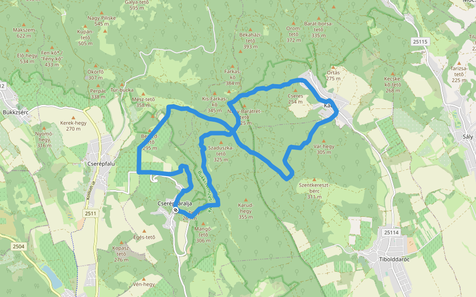 ST, Kő-völgy tanösvény walking route map in Cserépváralja