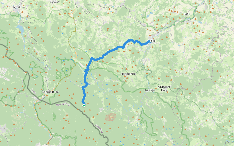 [M] Sušice - Laka walking route map in Prášily