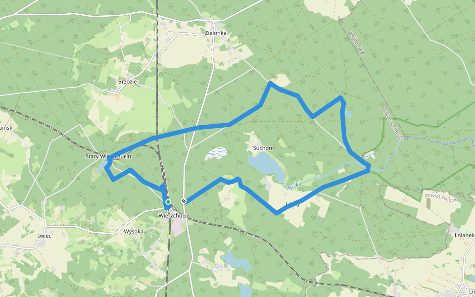 Szlak po poligonie Heidekraut walking route map in Suchom-Lisiny