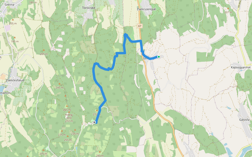K, RPDDK 71. (Ropoly – Simonfa kh.) walking route map in Simonfa