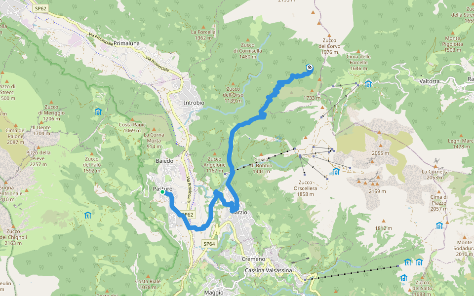 Sentiero Italia - Tappa D14S walking route map in Pasturo