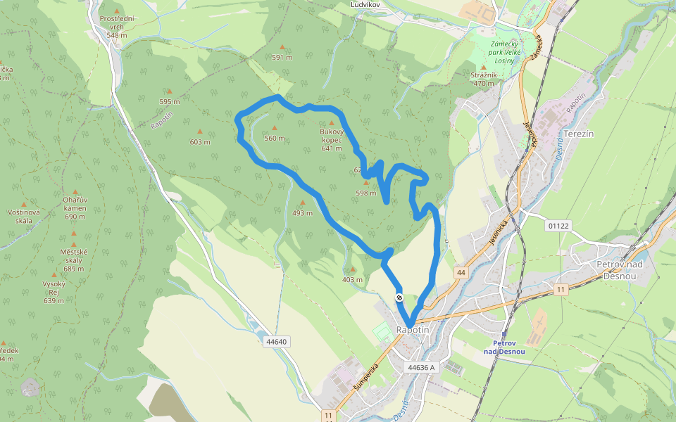naučná stezka Bukovka walking route map in Rapotín