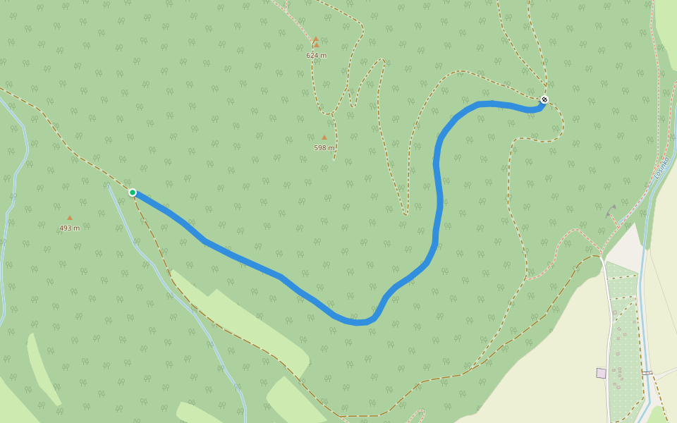 [Z] Jandova křiž. - Pěticestí walking route map in Rapotín