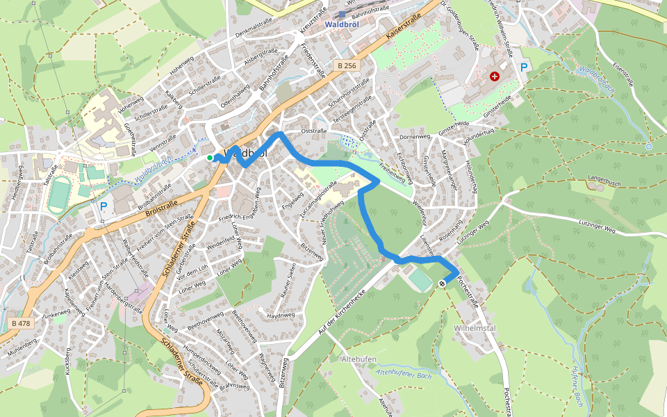 Bergischer Panoramasteig (Zustieg Waldbröl) walking route map in Waldbröl