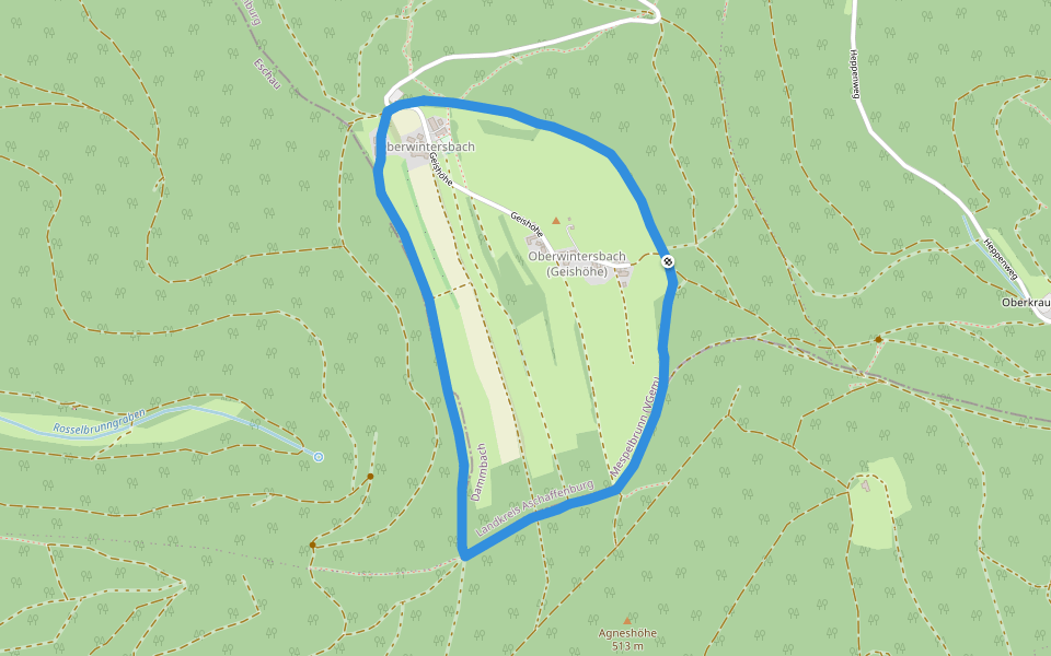 Roter Schmetterling, Rundwanderweg Geishöhe walking route map in Dammbach