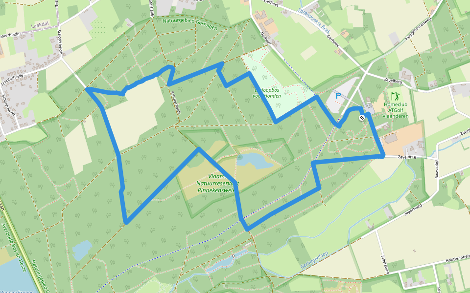 Stiltepad Gerhagen Blauw walking route map in Tessenderlo