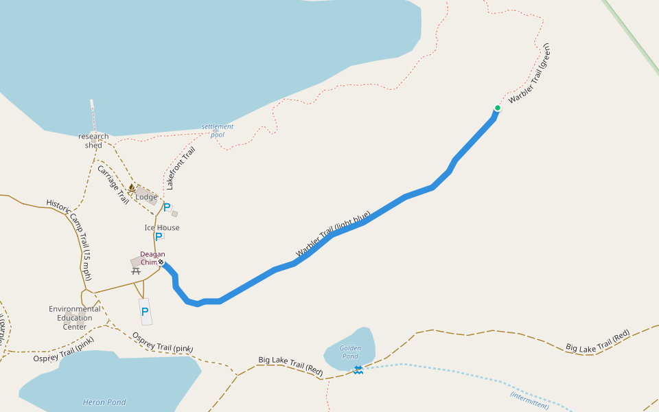 Forest Study Trail walking route map in Lake Ariel