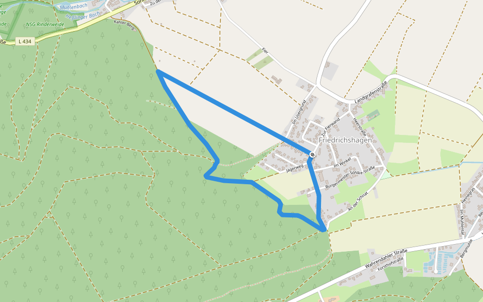 HO13 - Friedrichshagen-Route walking route map in Hessisch Oldendorf