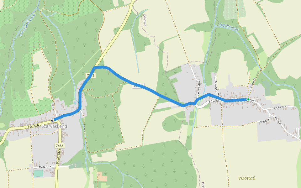 K, RPDDK 09. (Döbörhegy – Szarvaskend) walking route map in Döbörhegy