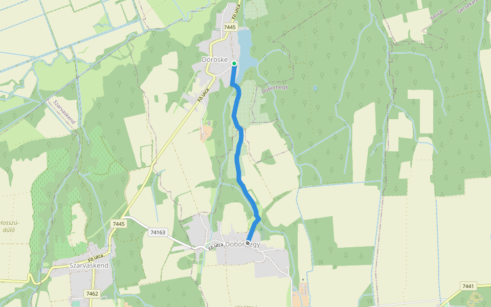 K, RPDDK 08. (Döröske – Döbörhegy) walking route map in Döröske