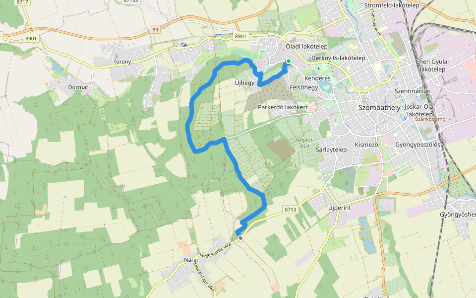 K, RPDDK 03. (Szombathely, Ólad – Nárai) walking route map in Szombathely