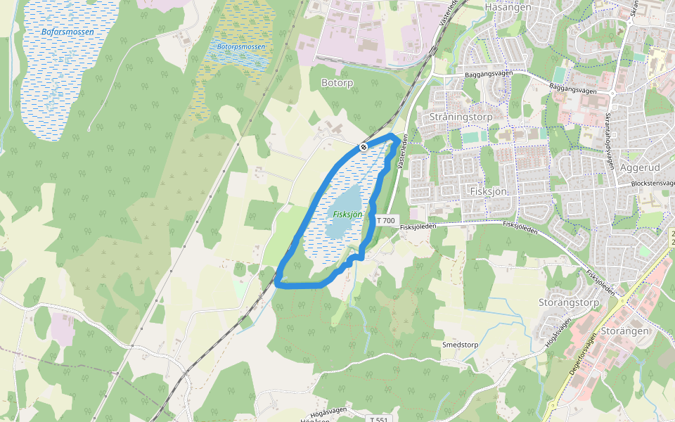 Fisksjön runt walking route map in Karlskoga