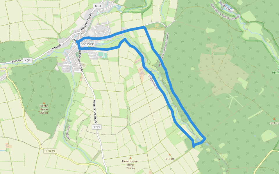Hombressen, Rundweg 4 walking route map in Hofgeismar