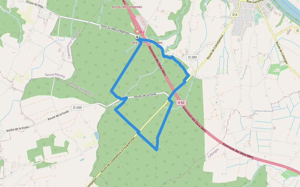 Le Mas-d'Agenais - Les princes des sous-bois en forêt du Mas - 7 km walking route map in Le Mas-d'Agenais