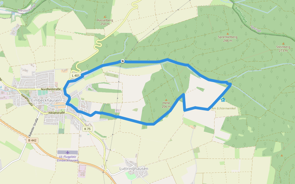 WE 1 Flöttenbach walking route map in Bad Münder am Deister