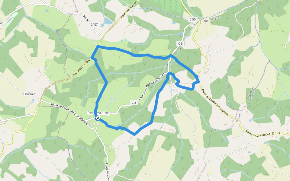 Romestaing, dans les pas des Templiers - 8.3 km walking route map in Romestaing