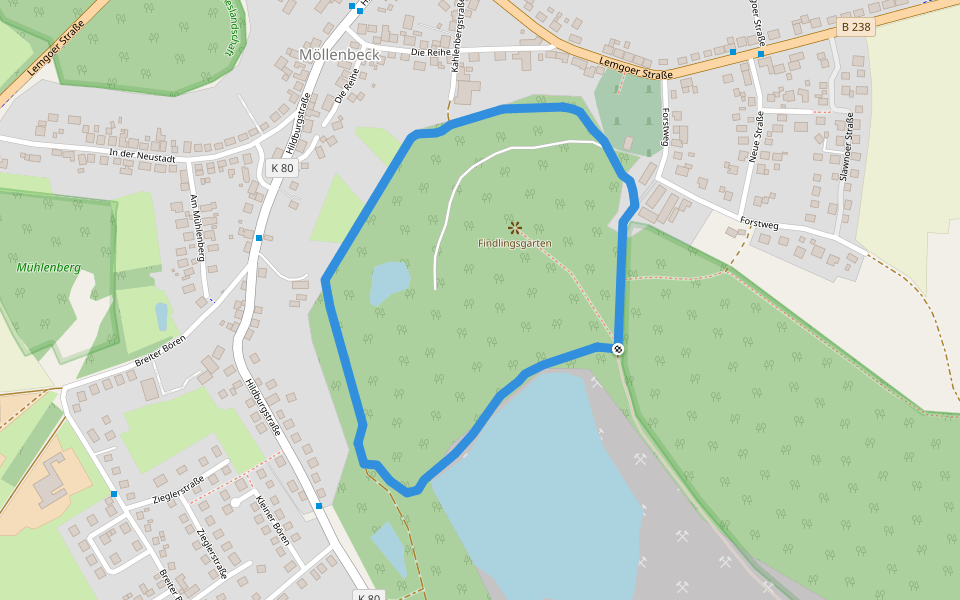 RI8 Findlingsgarten-Route walking route map in Rinteln