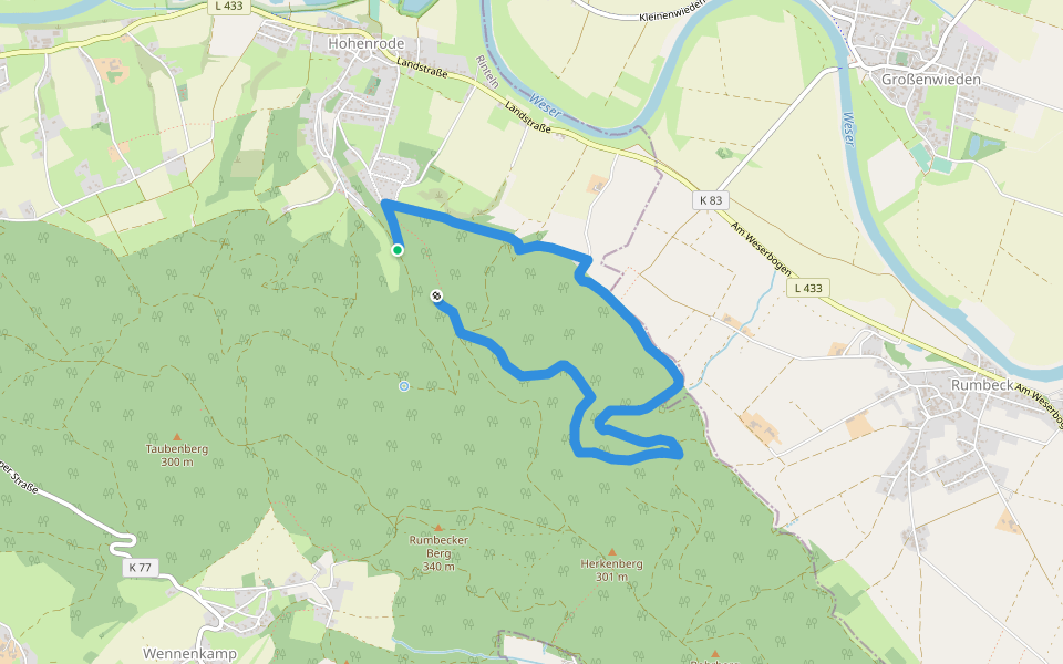 RI13 Hünenburg-Route walking route map in Rinteln
