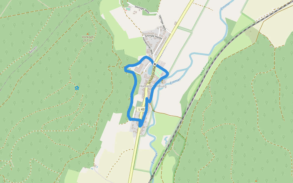 ET7 Spaziergang durch Hämelschenburg walking route map in Emmerthal
