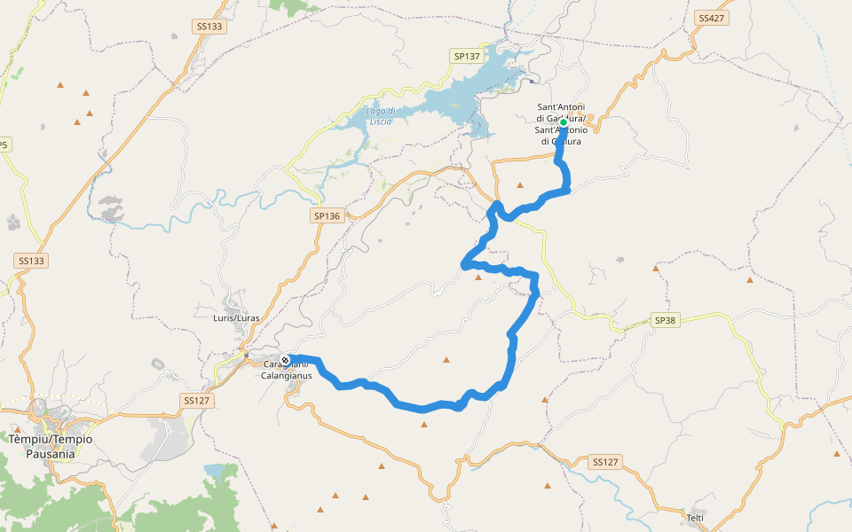 Sentiero Italia - Tappa Z04 walking route map in Sant'Antonio di Gallura