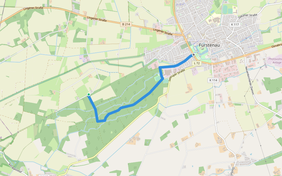 Vorstenower Patt walking route map in Fürstenau