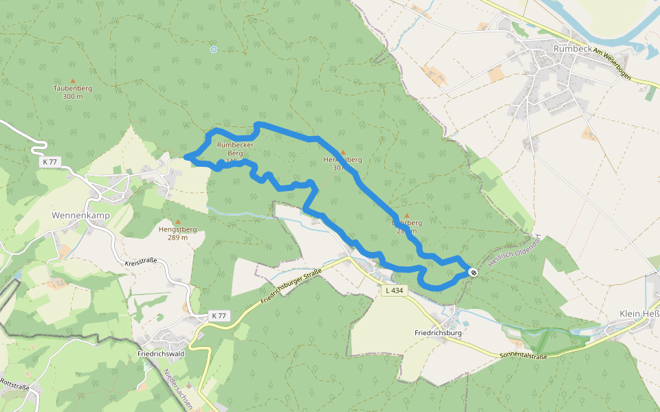 RI15 Schullandheim Route walking route map in Rinteln