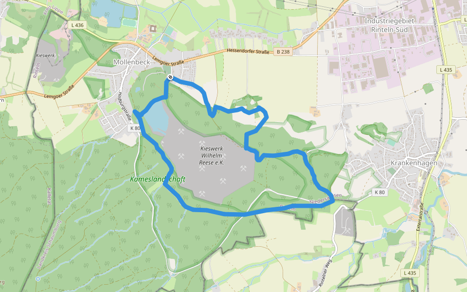 RI9 Kahlenberg-Route walking route map in Rinteln