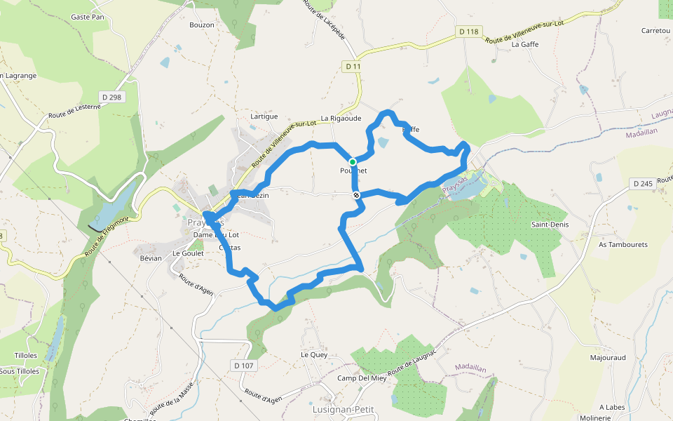 Prayssas, tourisme au pays du chasselas - 9km walking route map in Prayssas